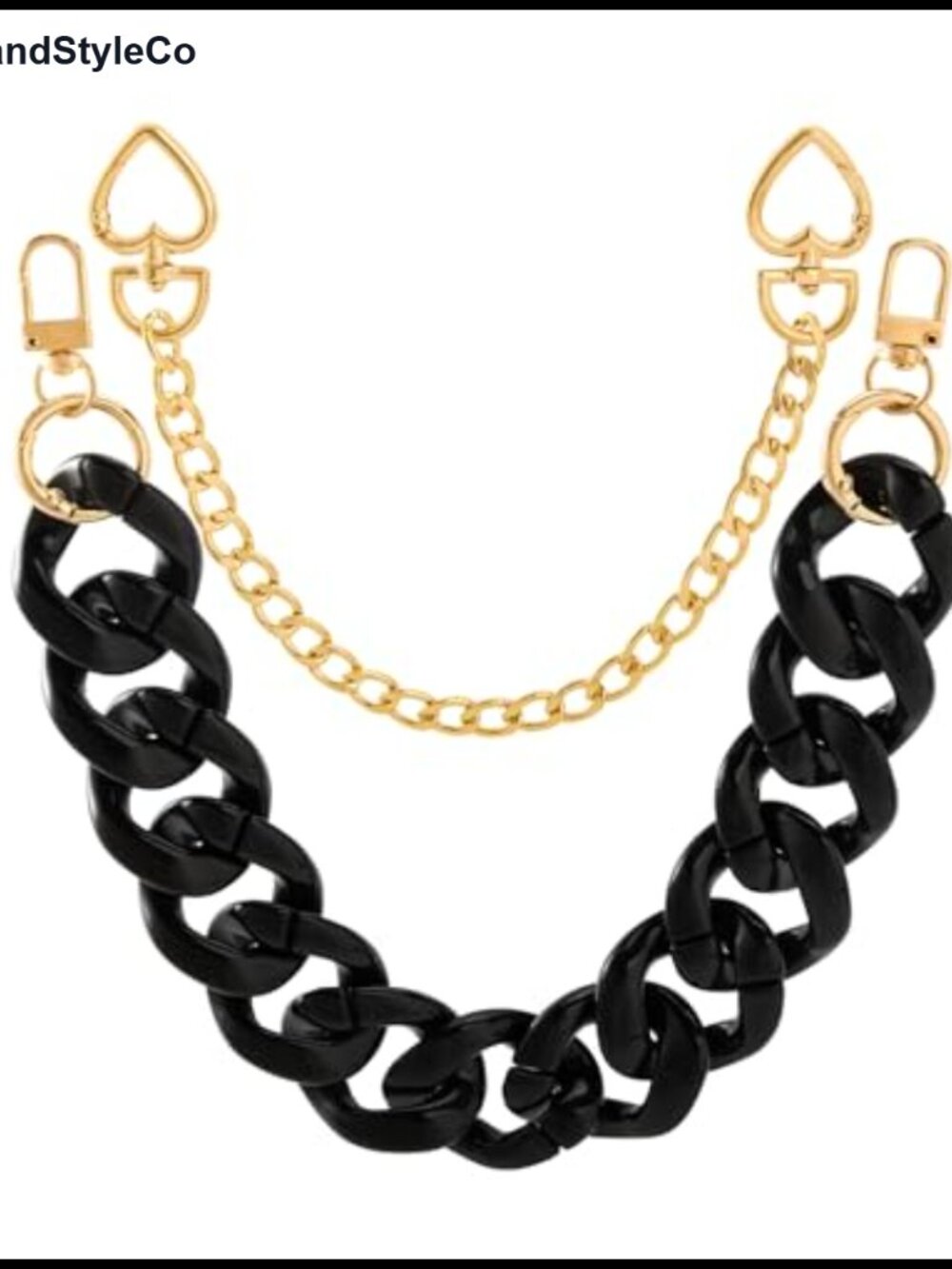 Acrylic Purse Chain Strap with Metal Clasps for Handbags